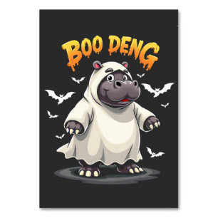 Boo Deng Ghost Baby Pygmy Hippo Moo Deng Halloween Table Number