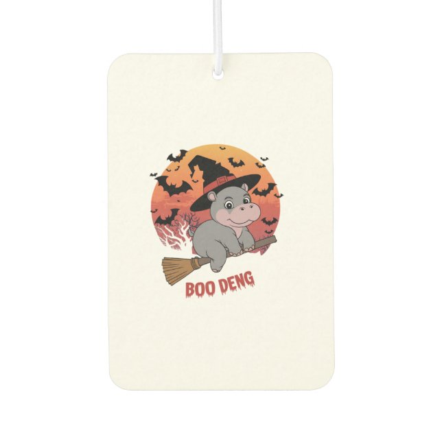 Boo Deng Hippo Halloween Moo Deng Baby Hippo Long  Car Air Freshener (Front)
