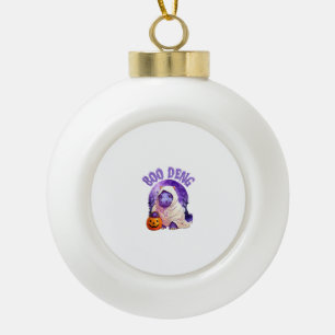 Boo Deng Moo Deng Cute Baby Pygmy Hippo Halloween Ceramic Ball Christmas Ornament