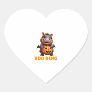 Boo Deng Tee Funny Moo Deng Costume Baby Hippo Hal Heart Sticker