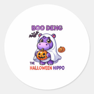Boo Deng The Halloween Hippo Cute Bouncy Pig Costu Classic Round Sticker