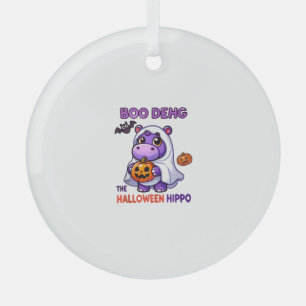 Boo Deng The Halloween Hippo Cute Bouncy Pig Costu Glass Tree Decoration