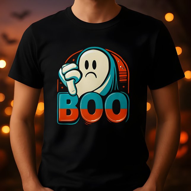 Boo Disapproving Grumpy Halloween Ghost Design T-Shirt (Creator Uploaded)