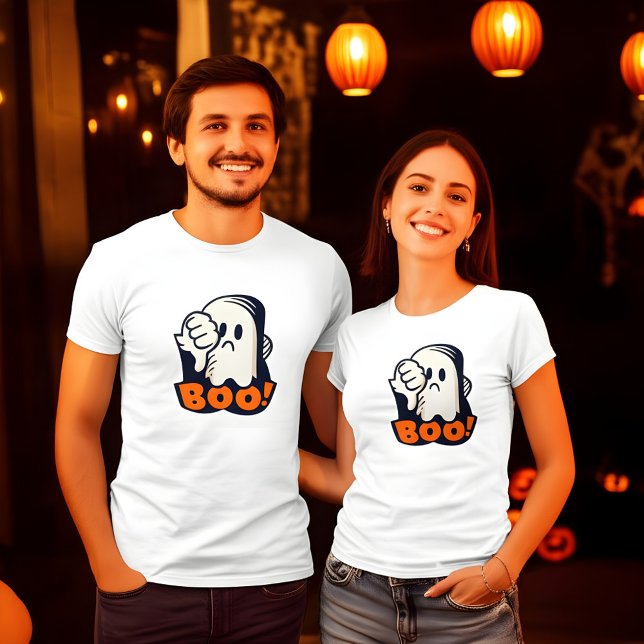 Boo Disapproving Grumpy Halloween Ghost Design T-Shirt (Creator Uploaded)