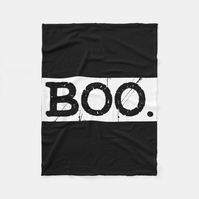 Boo distressed retro ghost halloween aesthetic  fleece blanket (Front)
