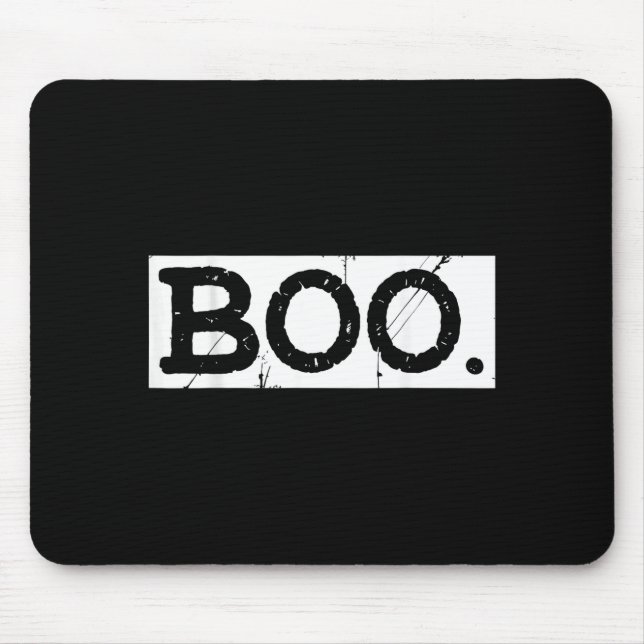 Boo distressed retro ghost halloween aesthetic  mouse mat (Front)