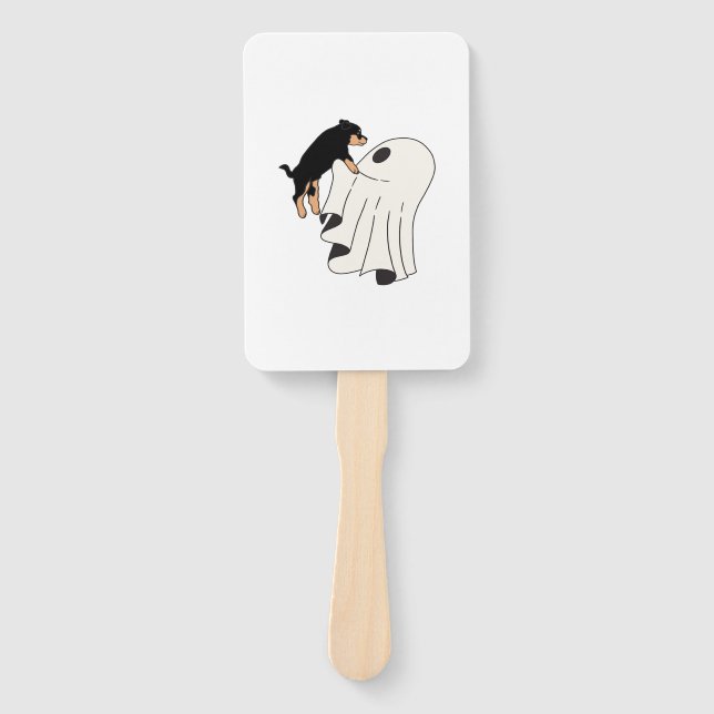 Boo Dog Halloween Dog Spooky Hand Fan (Front)