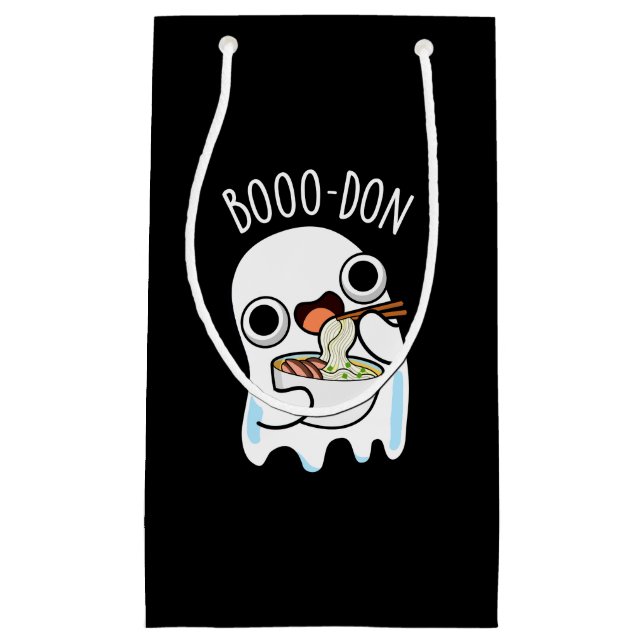 Boo-don Funny Ghost Udon Pun Dark BG Small Gift Bag (Front)