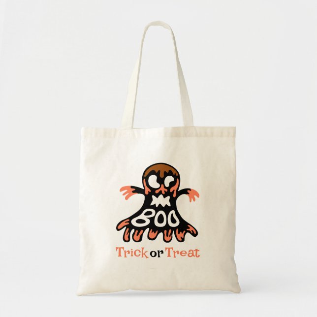 Boo-Doodle style in black and orange tones on Tote Bag (Front)