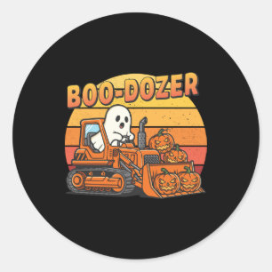 Boo Dozer Ghost Funny Halloween Classic Round Sticker