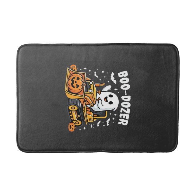 Boo Dozer Halloween Ghost Bulldozer_1 Bath Mat (Front)