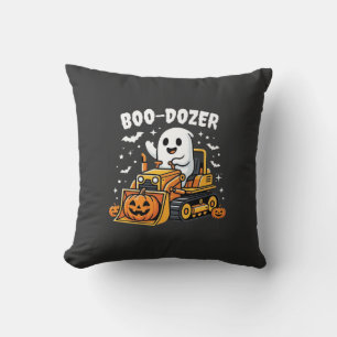 Boo Dozer Halloween Ghost Bulldozer_1 Cushion