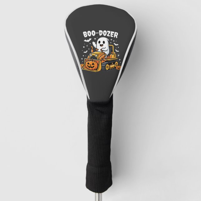 Boo Dozer Halloween Ghost Bulldozer_1 Golf Head Cover (Front)