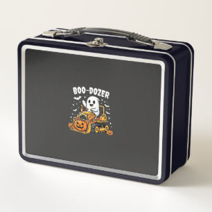 Boo Dozer Halloween Ghost Bulldozer_1 Metal Lunch Box