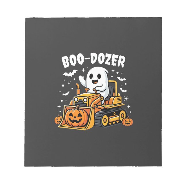 Boo Dozer Halloween Ghost Bulldozer_1 Notepad (Front)