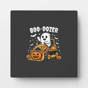 Boo Dozer Halloween Ghost Bulldozer_1 Plaque