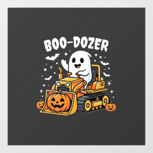 Boo Dozer Halloween Ghost Bulldozer_1 Window Cling