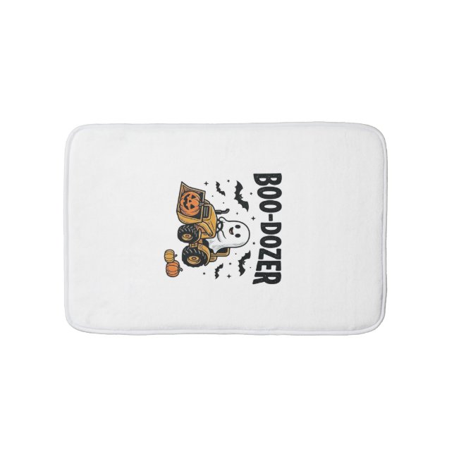 Boo-Dozer Halloween Ghost Bulldozer Design_1 Bath Mat (Front)