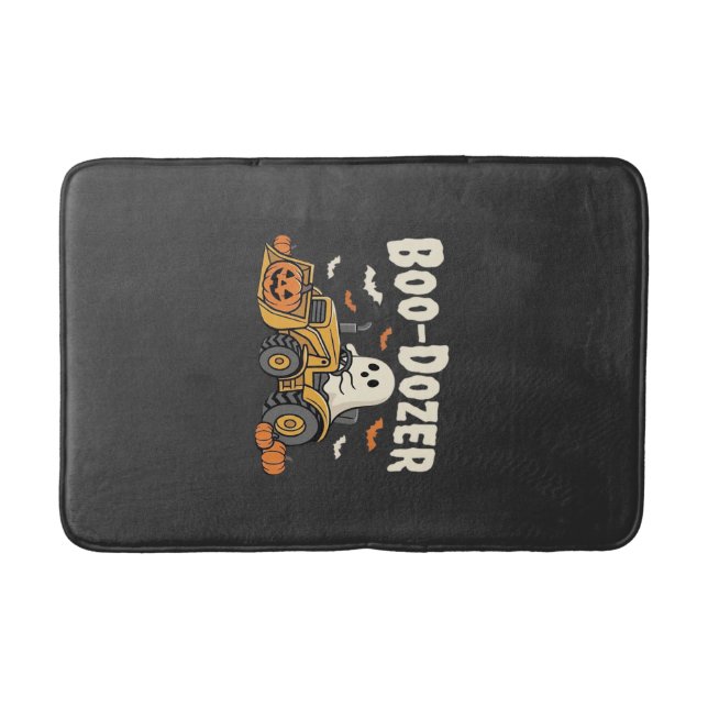 Boo-Dozer Halloween Ghost Bulldozer Design_1 Bath Mat (Front)
