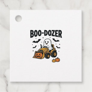 Boo-Dozer Halloween Ghost Bulldozer Design_1 Favour Tags