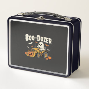 Boo-Dozer Halloween Ghost Bulldozer Design_1 Metal Lunch Box