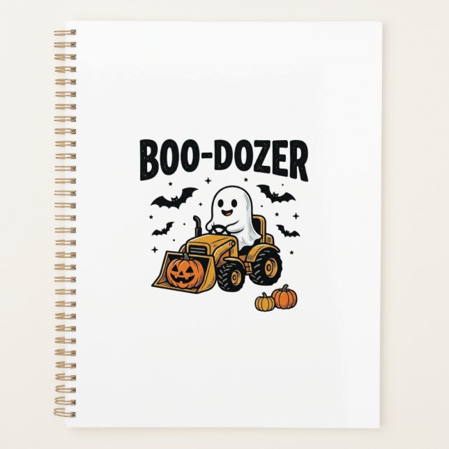Boo-Dozer Halloween Ghost Bulldozer Design_1 Planner (Front)
