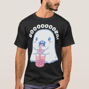 Boo Drinking Boba Tea Funny Ghost Halloween Costum T-Shirt