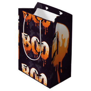 🎃BOO Dripping Halloween Letters with Ghosts Medium Gift Bag