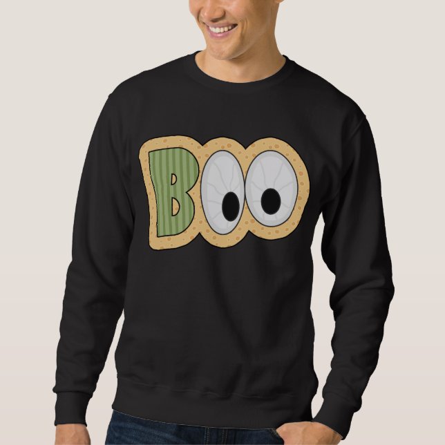 BOO Eyeballs Halloween Art Sweatshirt (Front)