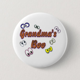 BOO EYES GRANDMA 6 CM ROUND BADGE