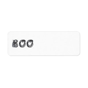 BOO fabric font letters black and white