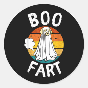 Boo Fart Dog Funny Cute Farting Labrador Ghost Classic Round Sticker