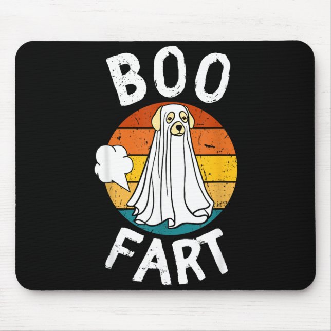 Boo Fart Dog Funny Cute Farting Labrador Ghost Mouse Mat (Front)