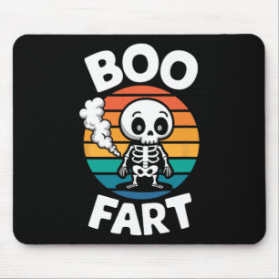 Boo Fart Funny Farting Skeleton For Halloween  Mouse Mat
