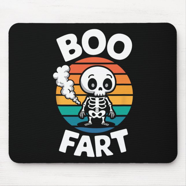 Boo Fart Funny Farting Skeleton For Halloween  Mouse Mat (Front)