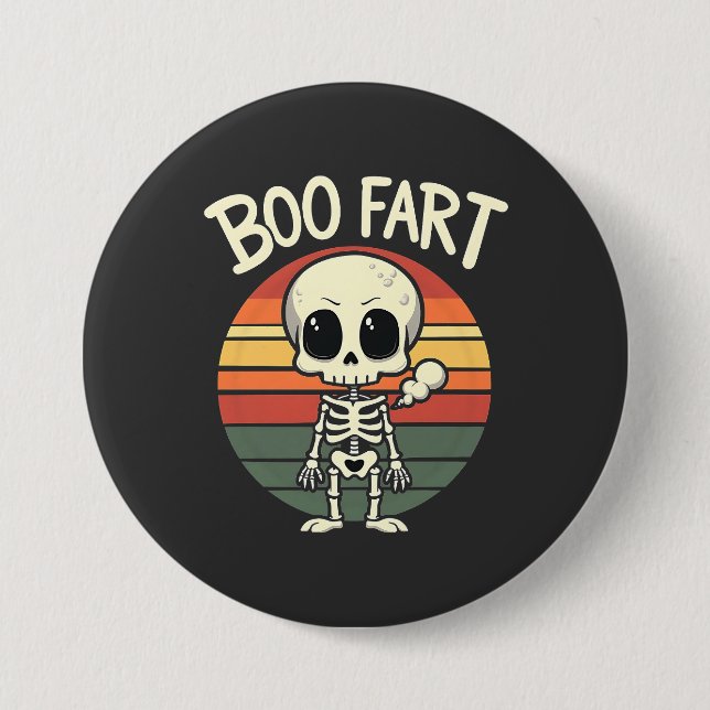 Boo fart Funny Spooky Pastel Ghost Goth Retro  7.5 Cm Round Badge (Front)