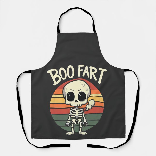 Boo fart Funny Spooky Pastel Ghost Goth Retro  Apron (Front)