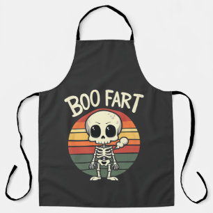 Boo fart Funny Spooky Pastel Ghost Goth Retro Apron