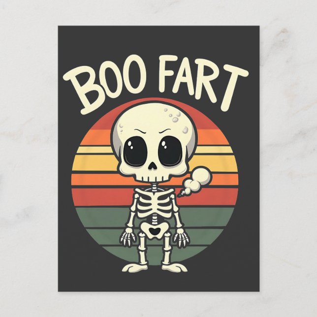 Boo fart Funny Spooky Pastel Ghost Goth Retro  Postcard (Front)