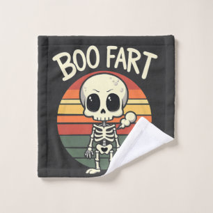 Boo fart Funny Spooky Pastel Ghost Goth Retro Wash Cloth