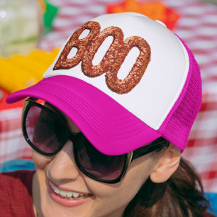 Boo Faux Sequin Look Orange Trucker Hat