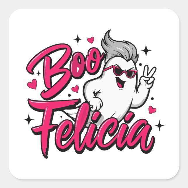  "Boo Felicia" spooky season Square Sticker (Front)