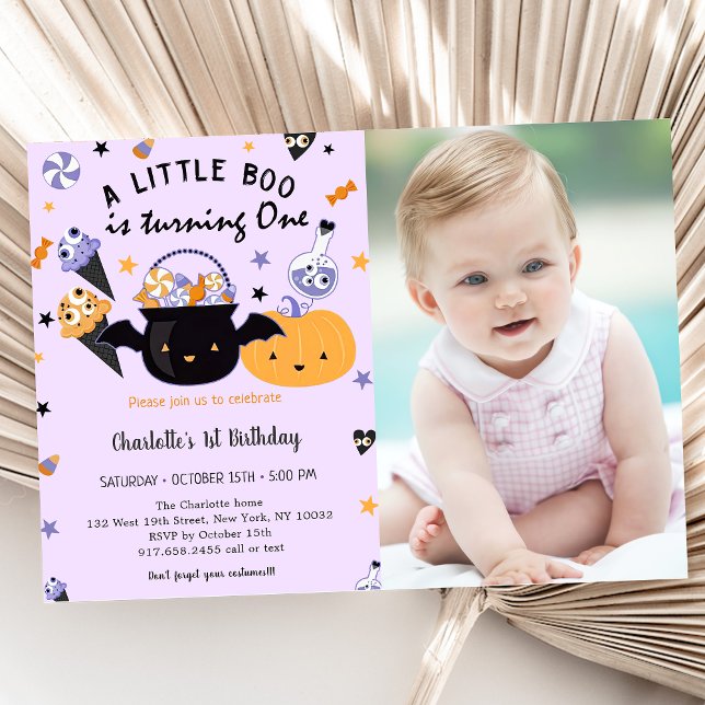 Boo First Birthday  A Little Boo Is Turning One  Invitation (Creator Uploaded)