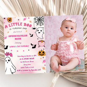 Boo First Birthday  Our Little Boo Is Turning One Invitation