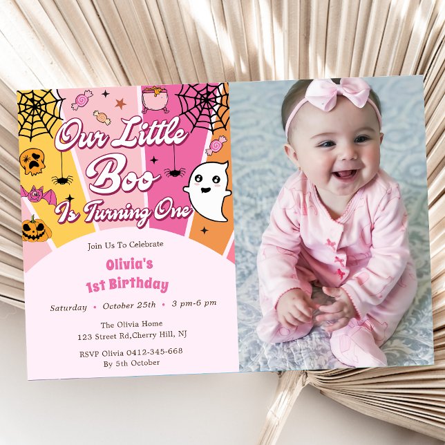 Boo First Birthday Our Little Boo Is Turning One Invitation (Creator Uploaded)