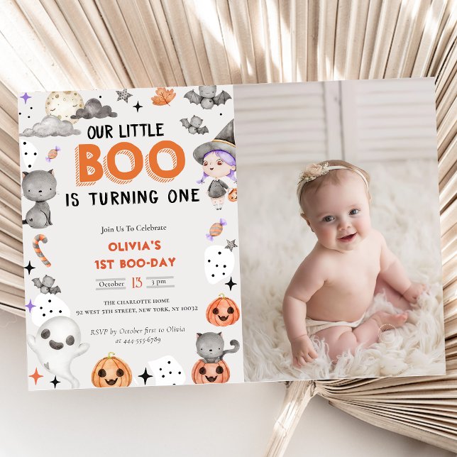 Boo First Birthday Our Little Boo Is Turning One  Invitation (Creator Uploaded)