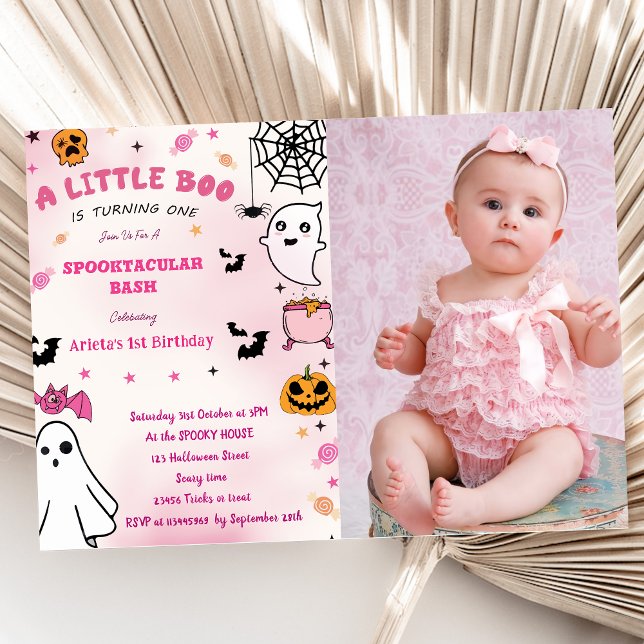 Boo First Birthday  Our Little Boo Is Turning One Invitation (Creator Uploaded)