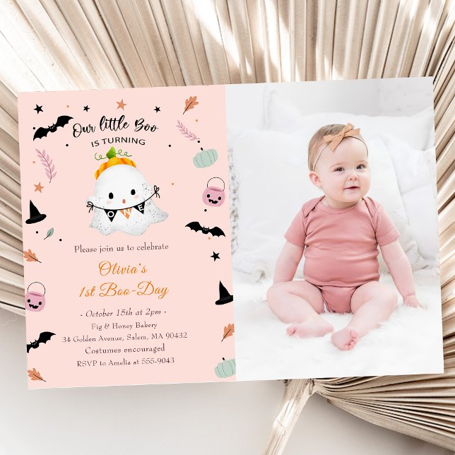 Boo First Birthday Our Little Boo Is Turning One Invitation (Creator Uploaded)