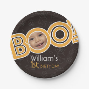 Boo!! fun Halloween birthday card Paper Plate