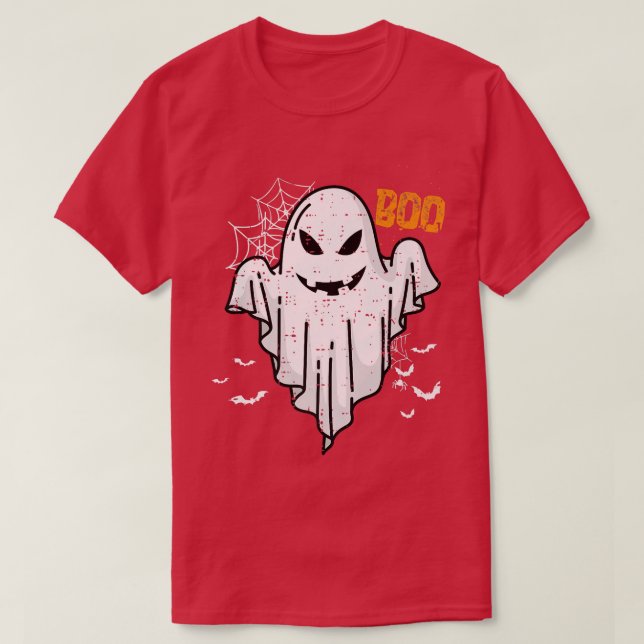 Boo Funny Boo Ghost Bats Trick Or Treat Halloween  T-Shirt (Design Front)